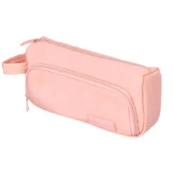 ESTUCHE PORTATODO LIDERPAPEL MINIBAG 2 CREMALLERAS CON BOLSILLO INTERIOR ROSA PASTEL 212 X 100 X 70 MM
