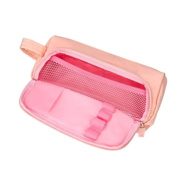 ESTUCHE PORTATODO LIDERPAPEL MINIBAG 2 CREMALLERAS CON BOLSILLO INTERIOR ROSA PASTEL 212 X 100 X 70 MM