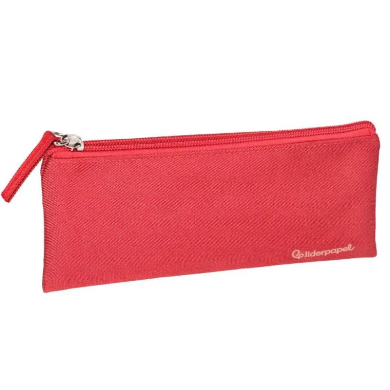 ESTUCHE PORTATODO LIDERPAPEL PLANO ANCHO UNA CREMALLERA 200X100 MM ROJO