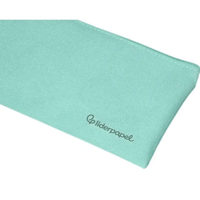 ESTUCHE PORTATODO LIDERPAPEL PLANO ANCHO UNA CREMALLERA 200X100 MM VERDE MANZANA