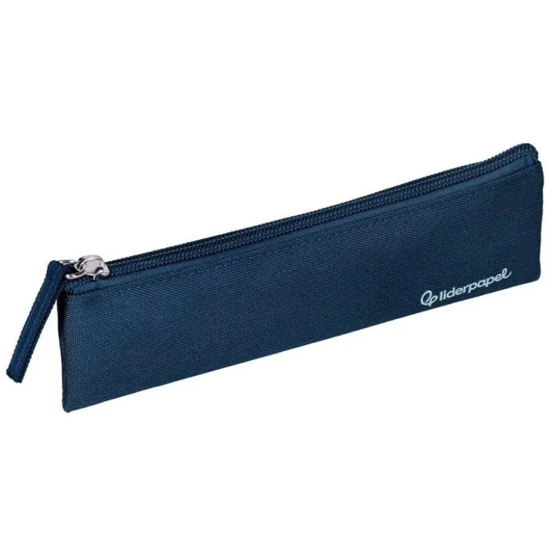 ESTUCHE PORTATODO LIDERPAPEL PLANO ESTRECHO UNA CREMALLERA 200X60 MM AZUL MARINO