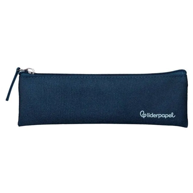ESTUCHE PORTATODO LIDERPAPEL PLANO ESTRECHO UNA CREMALLERA 200X60 MM AZUL MARINO