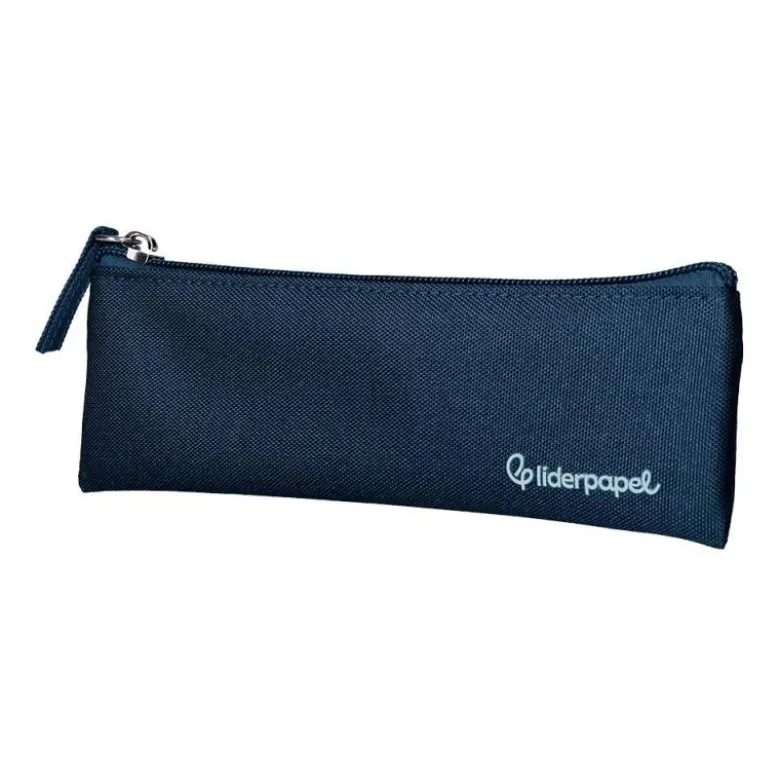 ESTUCHE PORTATODO LIDERPAPEL PLANO ESTRECHO UNA CREMALLERA 200X60 MM AZUL MARINO