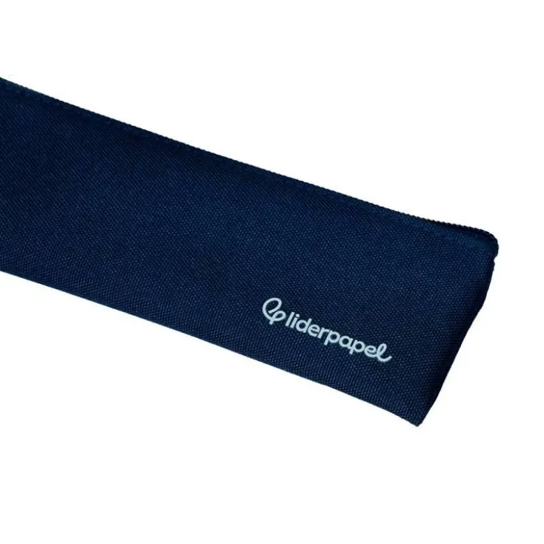 ESTUCHE PORTATODO LIDERPAPEL PLANO ESTRECHO UNA CREMALLERA 200X60 MM AZUL MARINO