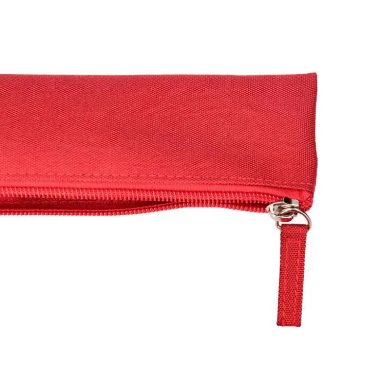 ESTUCHE PORTATODO LIDERPAPEL PLANO ESTRECHO UNA CREMALLERA 200X60 MM ROJO