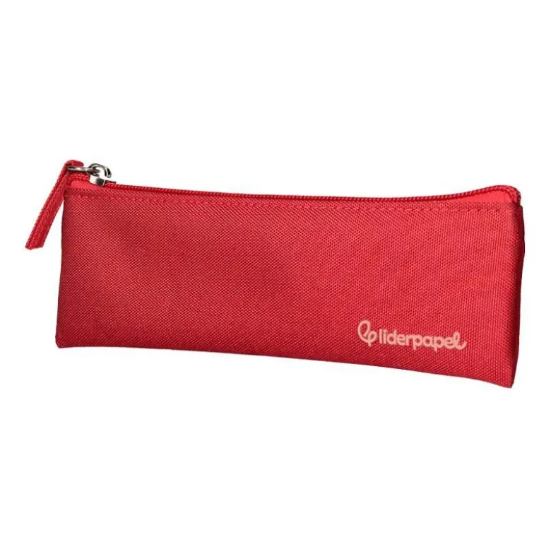 ESTUCHE PORTATODO LIDERPAPEL PLANO ESTRECHO UNA CREMALLERA 200X60 MM ROJO