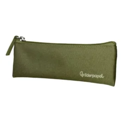 ESTUCHE PORTATODO LIDERPAPEL PLANO ESTRECHO UNA CREMALLERA 200X60 MM VERDE MILITAR
