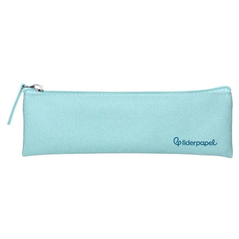 ESTUCHE PORTATODO LIDERPAPEL PLANO ESTRECHO UNA CREMALLERA 200X60 MM AZUL CELESTE