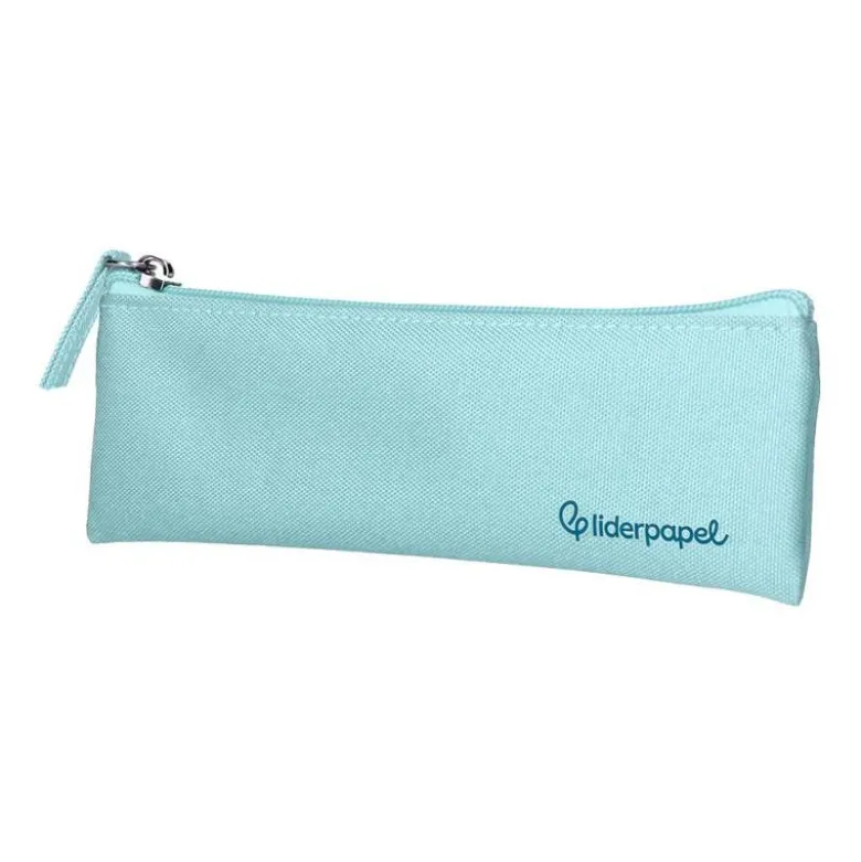 ESTUCHE PORTATODO LIDERPAPEL PLANO ESTRECHO UNA CREMALLERA 200X60 MM AZUL CELESTE