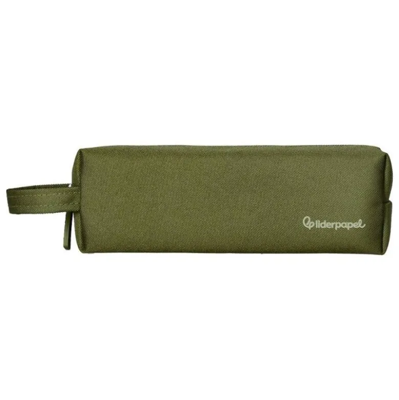 ESTUCHE PORTATODO LIDERPAPEL CLASSIC RECTANGULAR CON ASA 210X70MM VERDE MILITAR