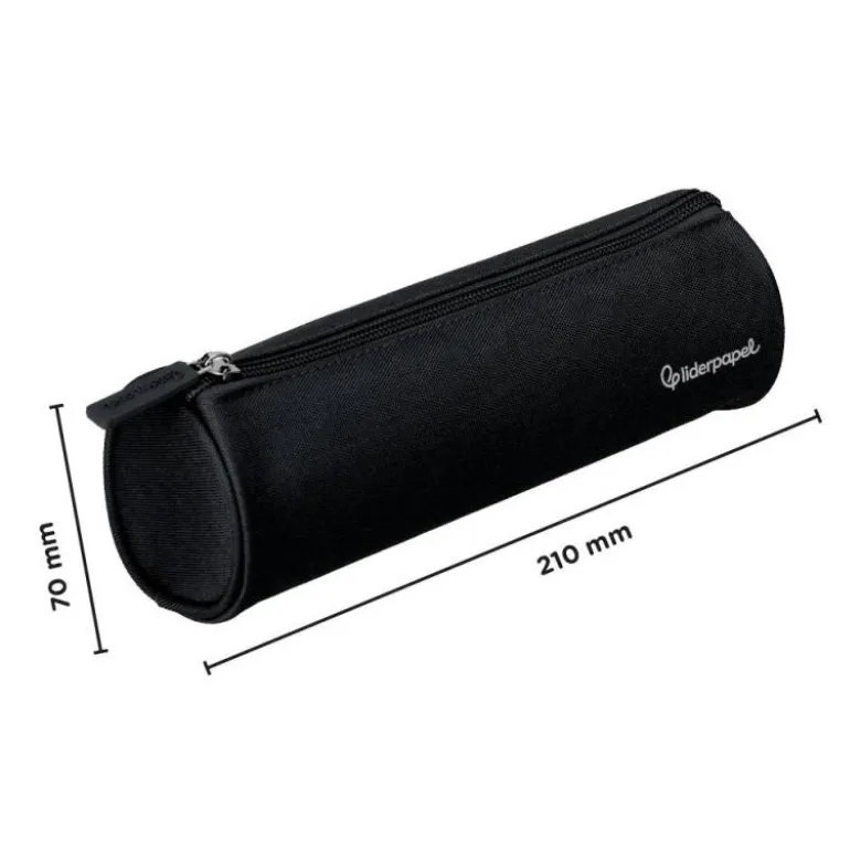 ESTUCHE PORTATODO LIDERPAPEL CLASSIC CILINDRICO ANCHO 210X70MM NEGRO