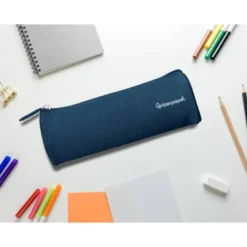 ESTUCHE PORTATODO LIDERPAPEL CLASSIC CILINDRICO ANCHO 210X70MM AZUL MARINO