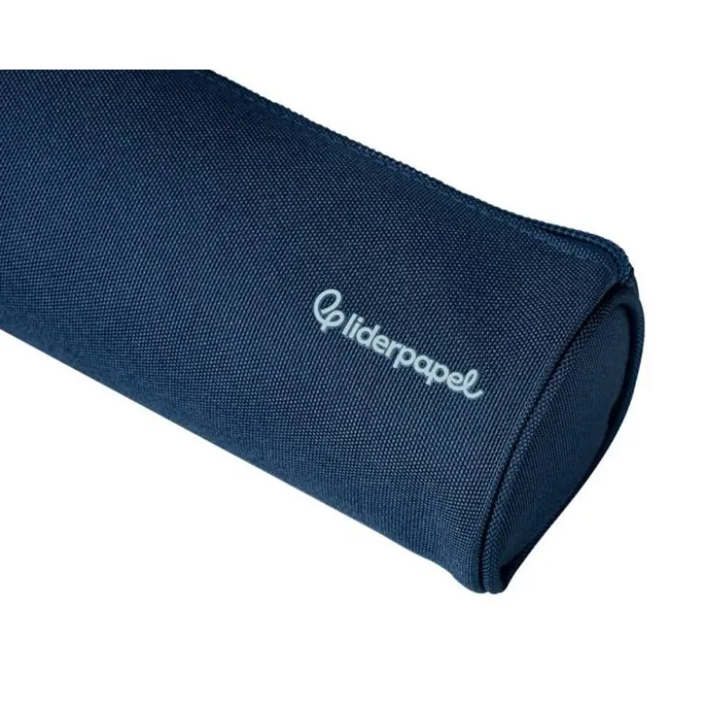 ESTUCHE PORTATODO LIDERPAPEL CLASSIC CILINDRICO ANCHO 210X70MM AZUL MARINO
