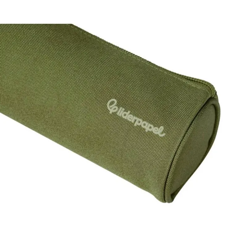 ESTUCHE PORTATODO LIDERPAPEL CLASSIC CILINDRICO ANCHO 210X70MM VERDE MILITAR
