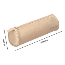 ESTUCHE PORTATODO LIDERPAPEL CLASSIC CILINDRICO ANCHO 210X70MM CREMA