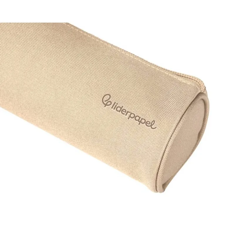 ESTUCHE PORTATODO LIDERPAPEL CLASSIC CILINDRICO ANCHO 210X70MM CREMA