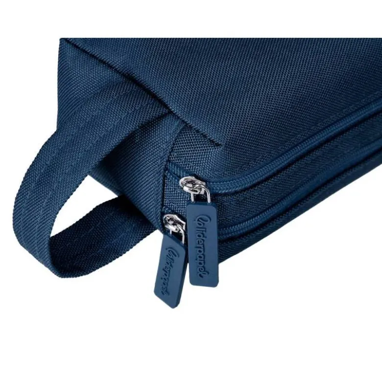 ESTUCHE PORTATODO LIDERPAPEL CLASSIC RECTANGULAR CON ASA 2 CREMALLERAS 210 X80MM AZUL MARINO