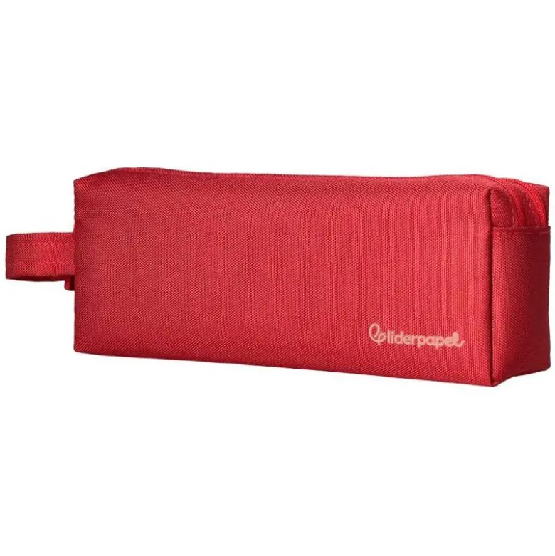 ESTUCHE PORTATODO LIDERPAPEL CLASSIC RECTANGULAR CON ASA 2 CREMALLERAS 210 X80MM ROJO