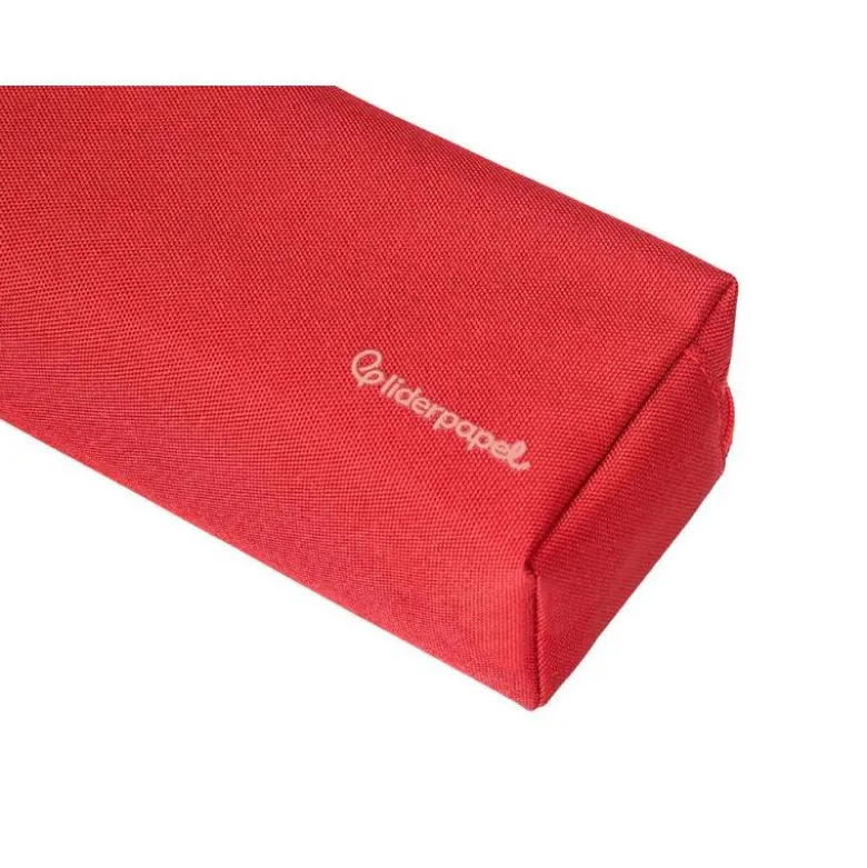 ESTUCHE PORTATODO LIDERPAPEL CLASSIC RECTANGULAR CON ASA 2 CREMALLERAS 210 X80MM ROJO