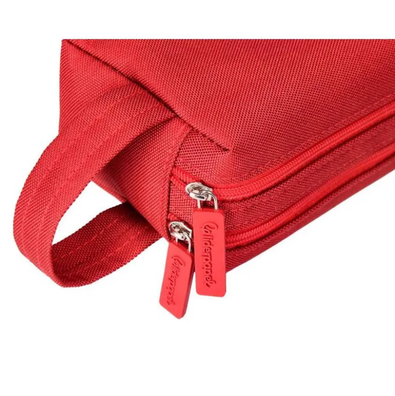 ESTUCHE PORTATODO LIDERPAPEL CLASSIC RECTANGULAR CON ASA 2 CREMALLERAS 210 X80MM ROJO