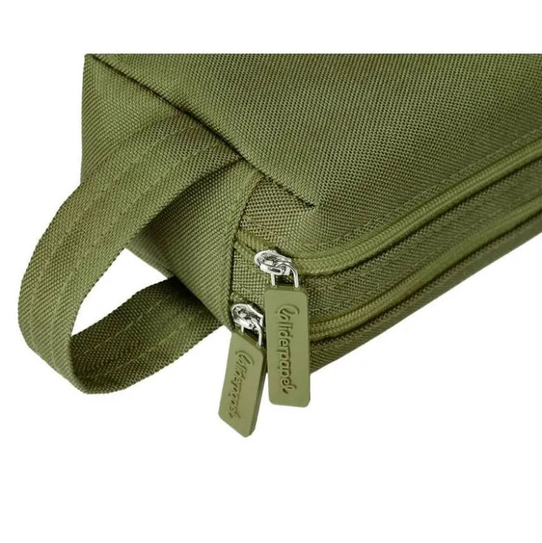ESTUCHE PORTATODO LIDERPAPEL CLASSIC RECTANGULAR CON ASA 2 CREMALLERAS 210 X80MM VERDE MILITAR