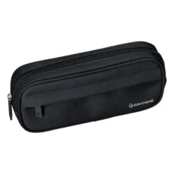 ESTUCHE PORTATODO LIDERPAPEL CLASSIC OVALADO 2 CREMALLERAS CON BOLSILLO DELANTERO 210X90MM NEGRO