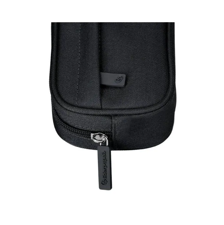 ESTUCHE PORTATODO LIDERPAPEL CLASSIC OVALADO 2 CREMALLERAS CON BOLSILLO DELANTERO 210X90MM NEGRO