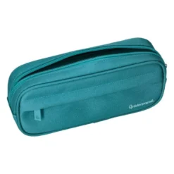 ESTUCHE PORTATODO LIDERPAPEL CLASSIC OVALADO 2 CREMALLERAS CON BOLSILLO DELANTERO 210X90MM AZUL TURQUESA