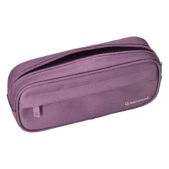 ESTUCHE PORTATODO LIDERPAPEL CLASSIC OVALADO 2 CREMALLERAS CON BOLSILLO DELANTERO 210X90MM MORADO EMPOLVADO