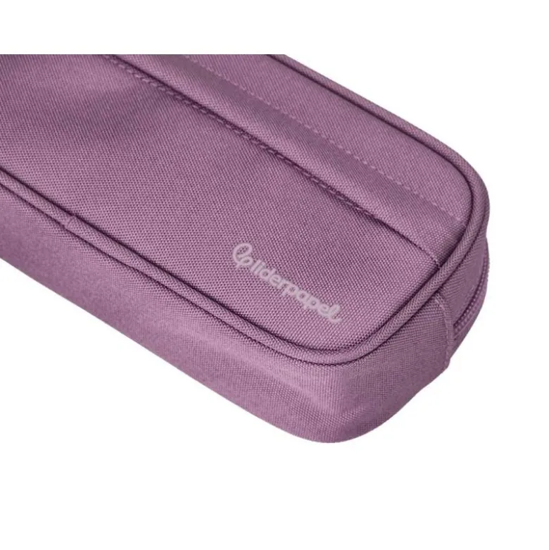 ESTUCHE PORTATODO LIDERPAPEL CLASSIC OVALADO 2 CREMALLERAS CON BOLSILLO DELANTERO 210X90MM MORADO EMPOLVADO