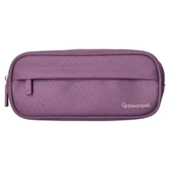 ESTUCHE PORTATODO LIDERPAPEL CLASSIC OVALADO 2 CREMALLERAS CON BOLSILLO DELANTERO 210X90MM MORADO EMPOLVADO