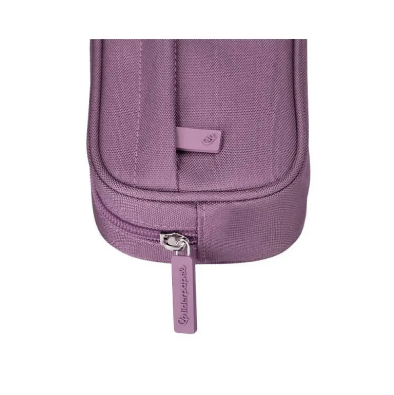 ESTUCHE PORTATODO LIDERPAPEL CLASSIC OVALADO 2 CREMALLERAS CON BOLSILLO DELANTERO 210X90MM MORADO EMPOLVADO