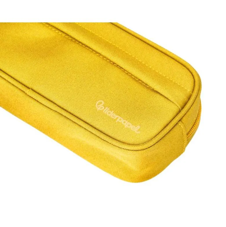 ESTUCHE PORTATODO LIDERPAPEL CLASSIC OVALADO 2 CREMALLERAS CON BOLSILLO DELANTERO 210X90MM AMARILLO