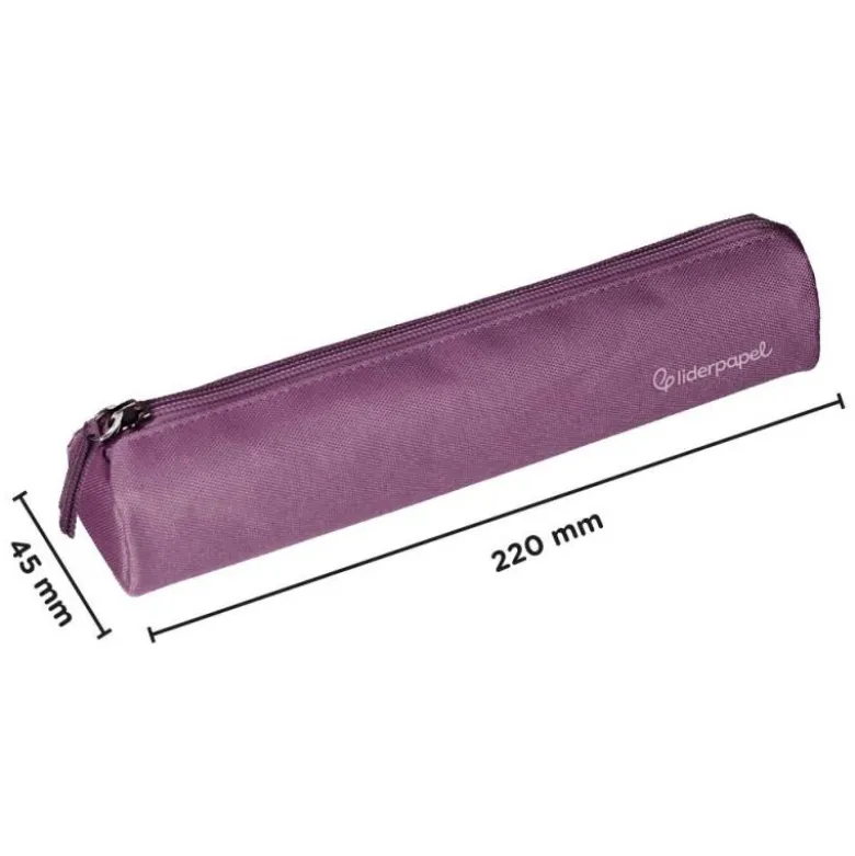 ESTUCHE PORTATODO LIDERPAPEL SLIM CILINDRICO 220X45MM MORADO EMPOLVADO
