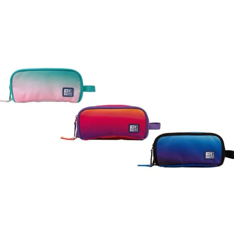 ESTUCHE PORTATODO OXFORD KANGOO GRADIENT SURTIDOS TRES CREMALLERAS 80X100X220 MM