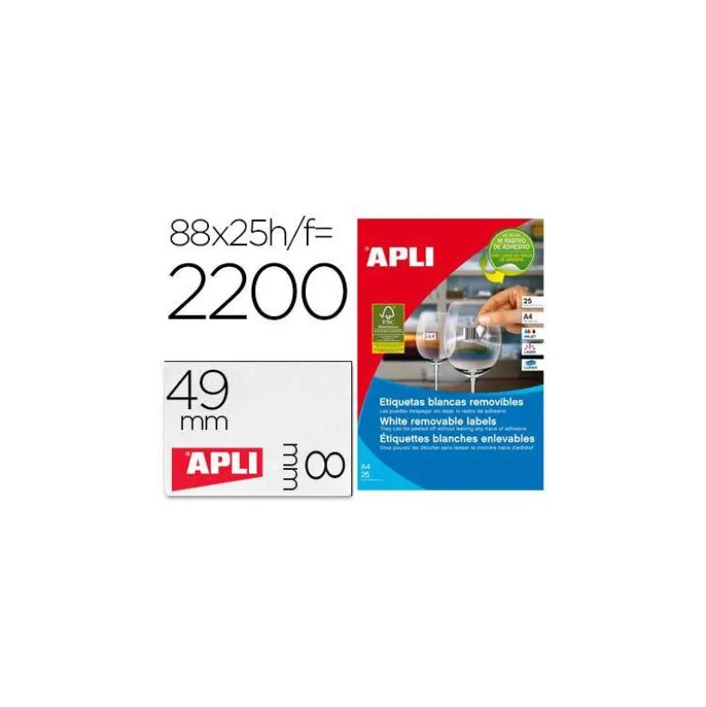 Etiqueta adhesiva Apli removible especial joyería caja 25 unidades