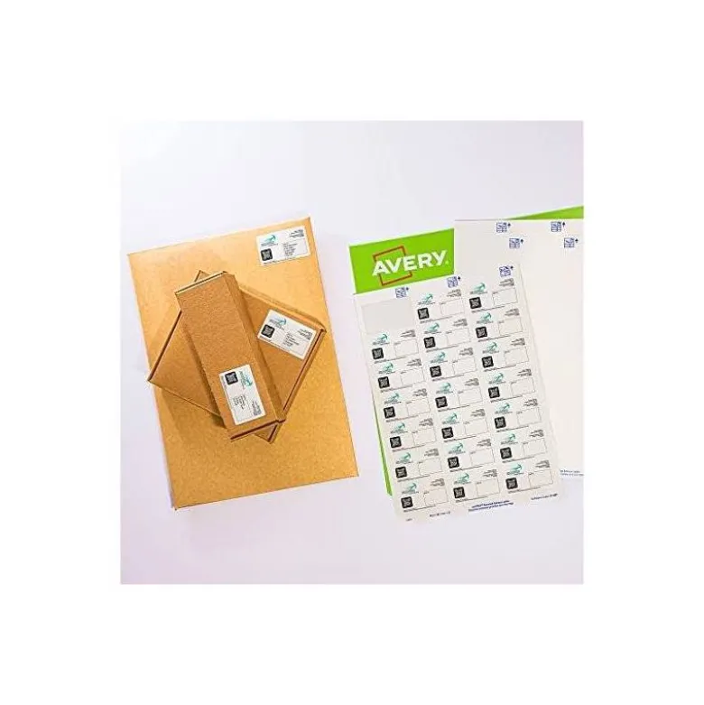 ETIQUETA ADHESIVA AVERY BLANCA PERMANENTE RECICLADA 100% PARA IMPRESORA LASER 99,1X38,1 MM CAJA DE 210