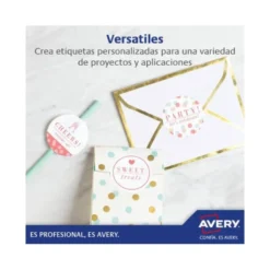 ETIQUETA ADHESIVA AVERY BLANCA REMOVIBLE PARA IMPRESORA LASER INKJET Y FOTOCOPIADORA 45,7X21,2 MM