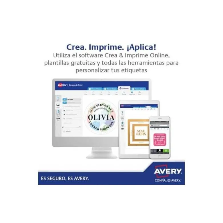 ETIQUETA ADHESIVA AVERY KRAFT EFECTO CARTON RECTANGULAR REMOVIBLE PARA IMPRESORA LASER INYECCION TINTA
