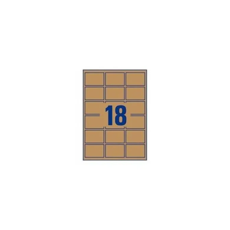 ETIQUETA ADHESIVA AVERY KRAFT EFECTO CARTON RECTANGULAR REMOVIBLE PARA IMPRESORA LASER INYECCION TINTA