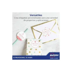 ETIQUETA ADHESIVA AVERY KRAFT EFECTO CARTON RECTANGULAR REMOVIBLE PARA IMPRESORA LASER INYECCION TINTA