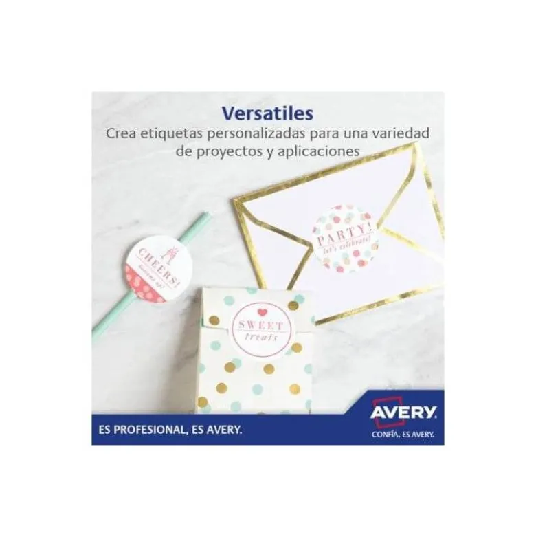 ETIQUETA ADHESIVA AVERY KRAFT EFECTO CARTON RECTANGULAR REMOVIBLE PARA IMPRESORA LASER INYECCION TINTA