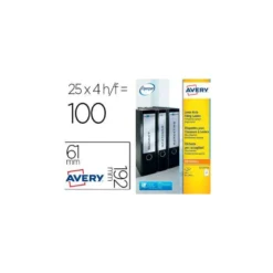 Etiqueta adhesiva Avery 31x192 mm Blanco Caja de 100 unidades