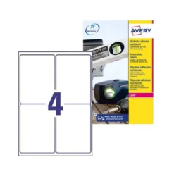 Etiqueta Adhesiva Avery 99,1x139 mm Poliester Color Blanco Caja de 8 hojas