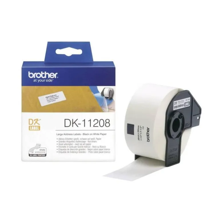 Etiqueta adhesiva brother dk11208 -tamaño 38x90 mm para impresoras de etiquetas QL-400 etiquetas