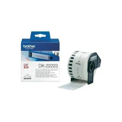 Etiqueta brother dk22223 cinta papel continuo adhesiva removible blanca 50 mm x 30,48 mt