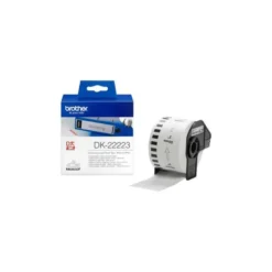 Etiqueta brother dk22223 cinta papel continuo adhesiva removible blanca 50 mm x 30,48 mt