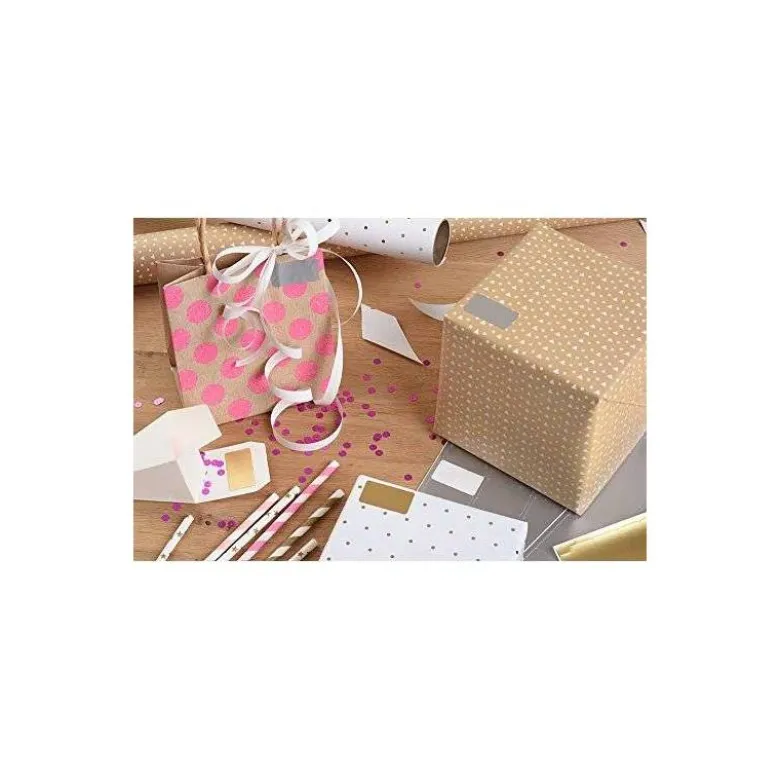 ETIQUETA ADHESIVA AVERY TICO PAPEL SATINADO ORO / PLATA LASER MEDIDAS SURTIDAS PACK DE 626 ETIQUETAS
