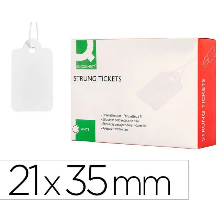 ETIQUETAS COLGANTES Q-CONNECT 21X35 MM CAJA DE 500 UNIDADES
