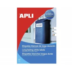 Etiquetas adhesivas Apli 210x297 mm de poliester para impresora laser resistente a la intemperie